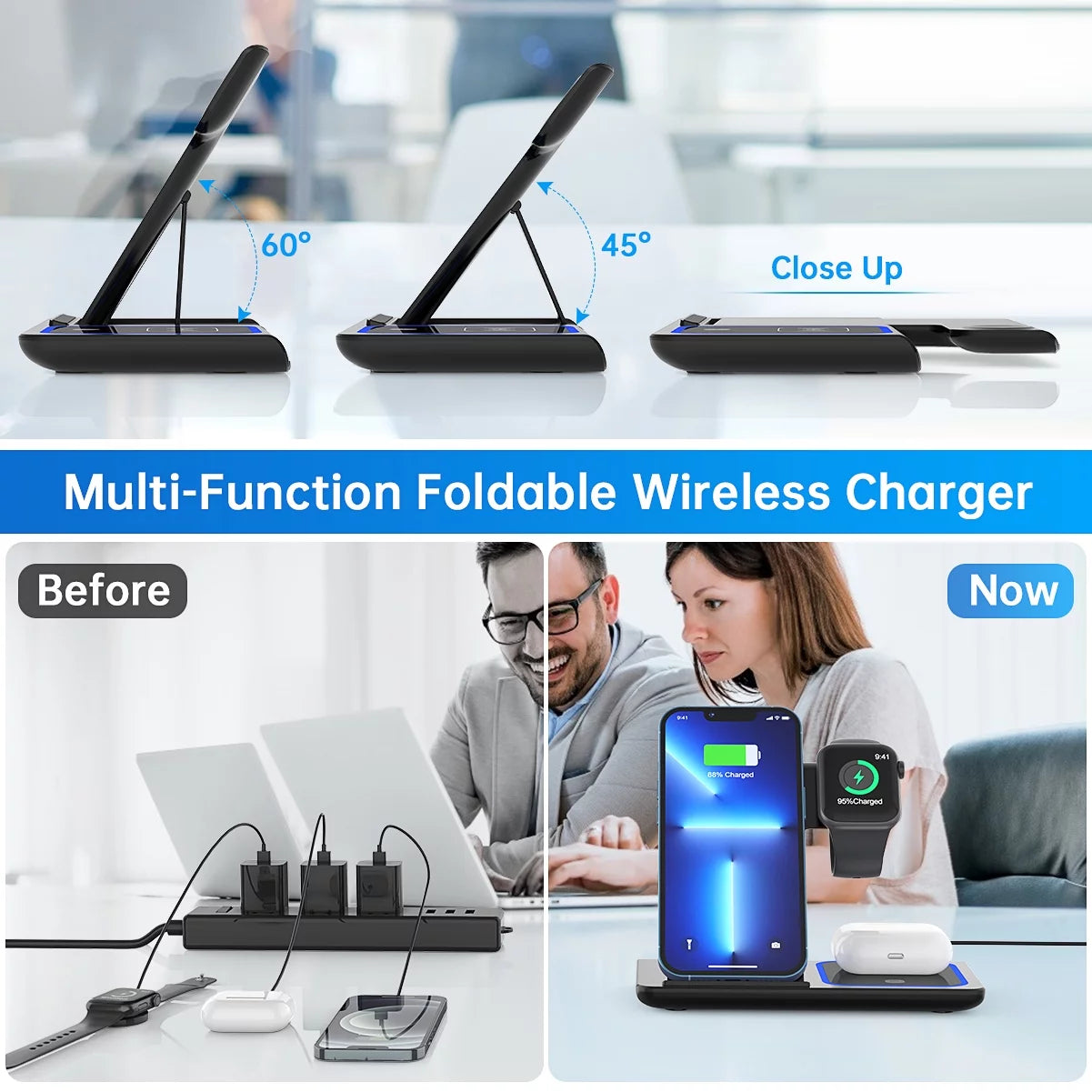  Iphone Charging Station for Iphone  3 in 1 Wireless Charging