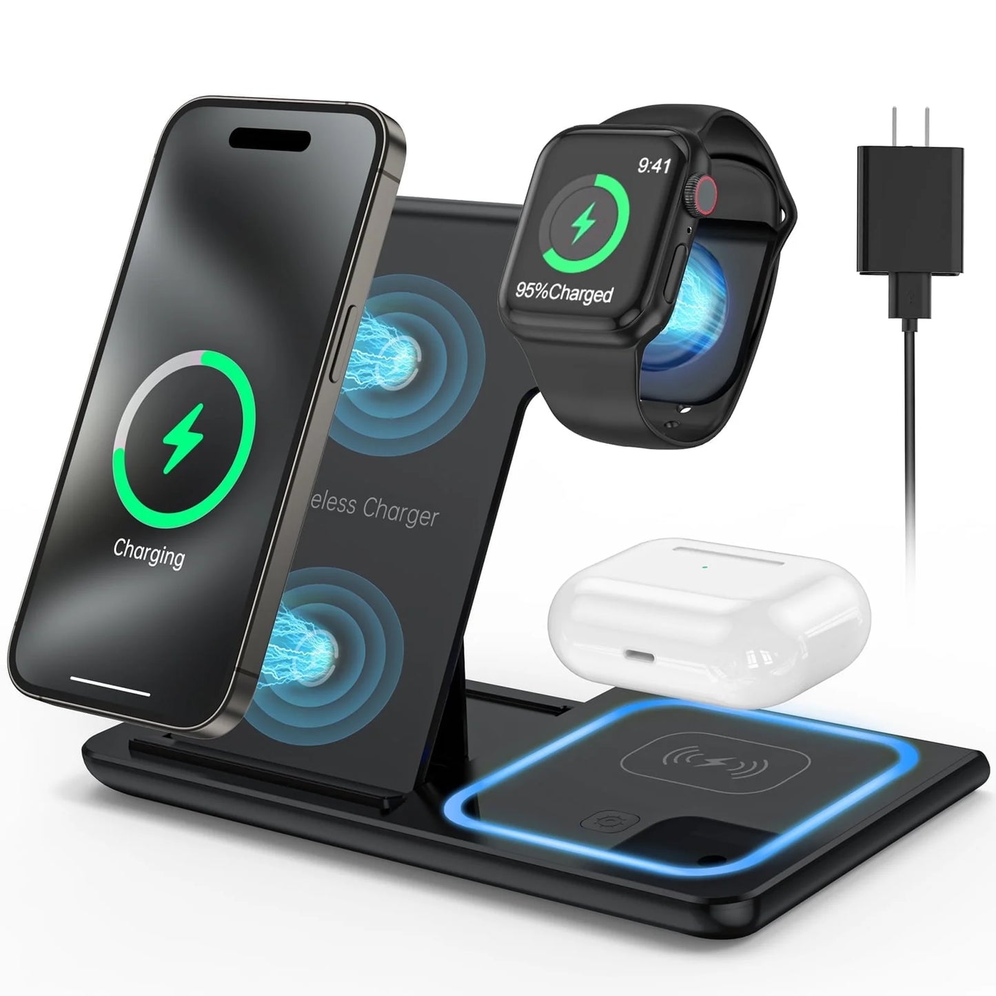  Iphone Charging Station for Iphone  3 in 1 Wireless Charging