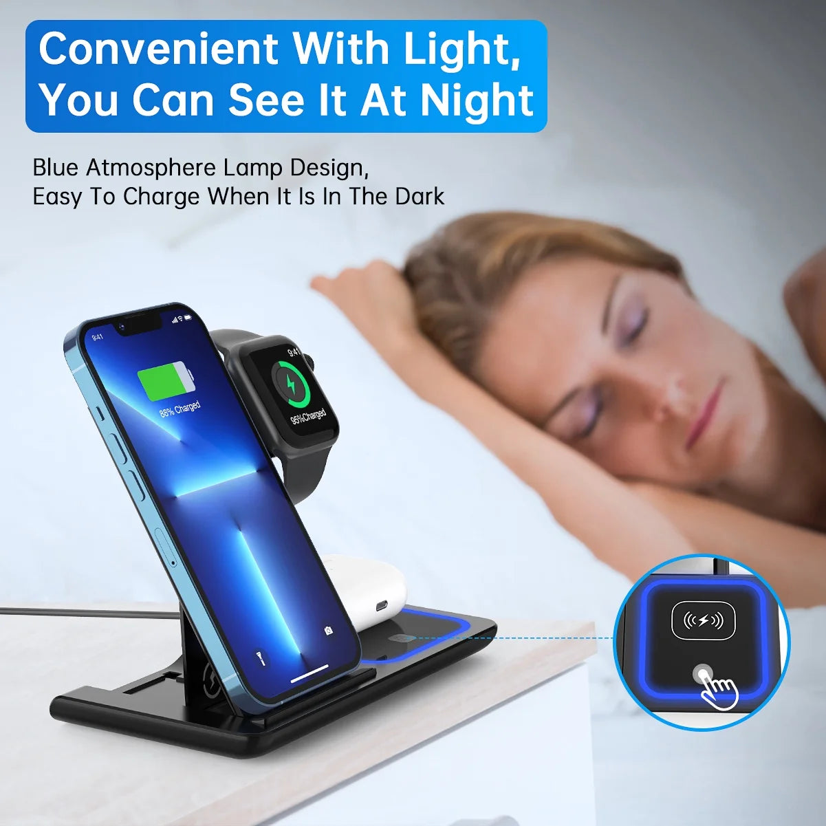  Iphone Charging Station for Iphone  3 in 1 Wireless Charging